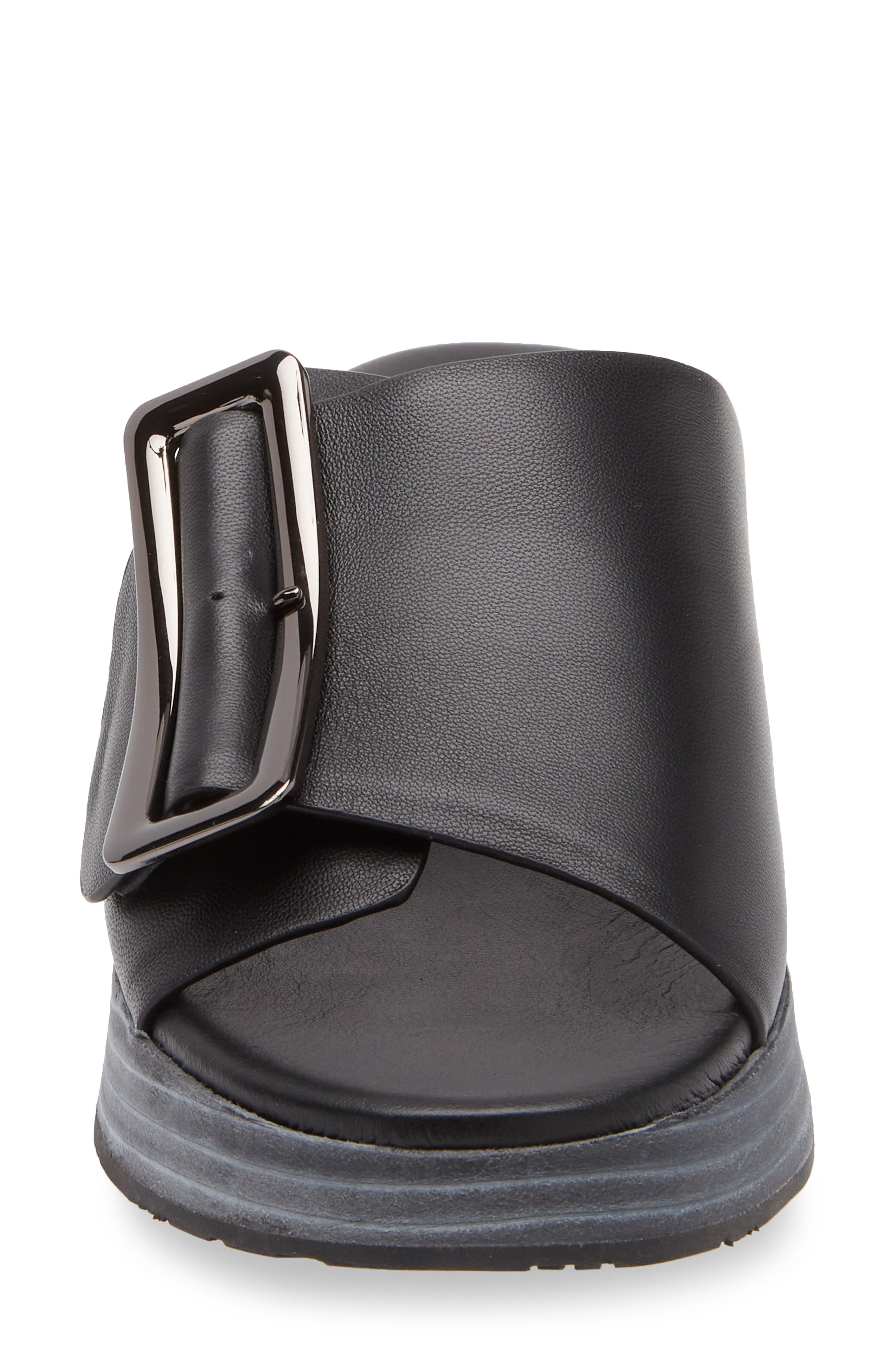 Chocolat Blu Ela Platform Wedge Slide Sandal, Alternate, color, Black Leather