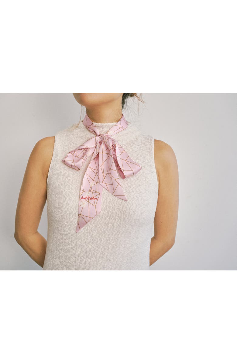 Lost Pattern Almond Blossom Skinny Scarf, Alternate, color, Peach