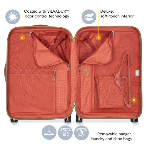 Delsey Paris Chatelet Air 2.0 Checked-medium 24 Inch Hardside Luggage With Spinner Wheels In Brown