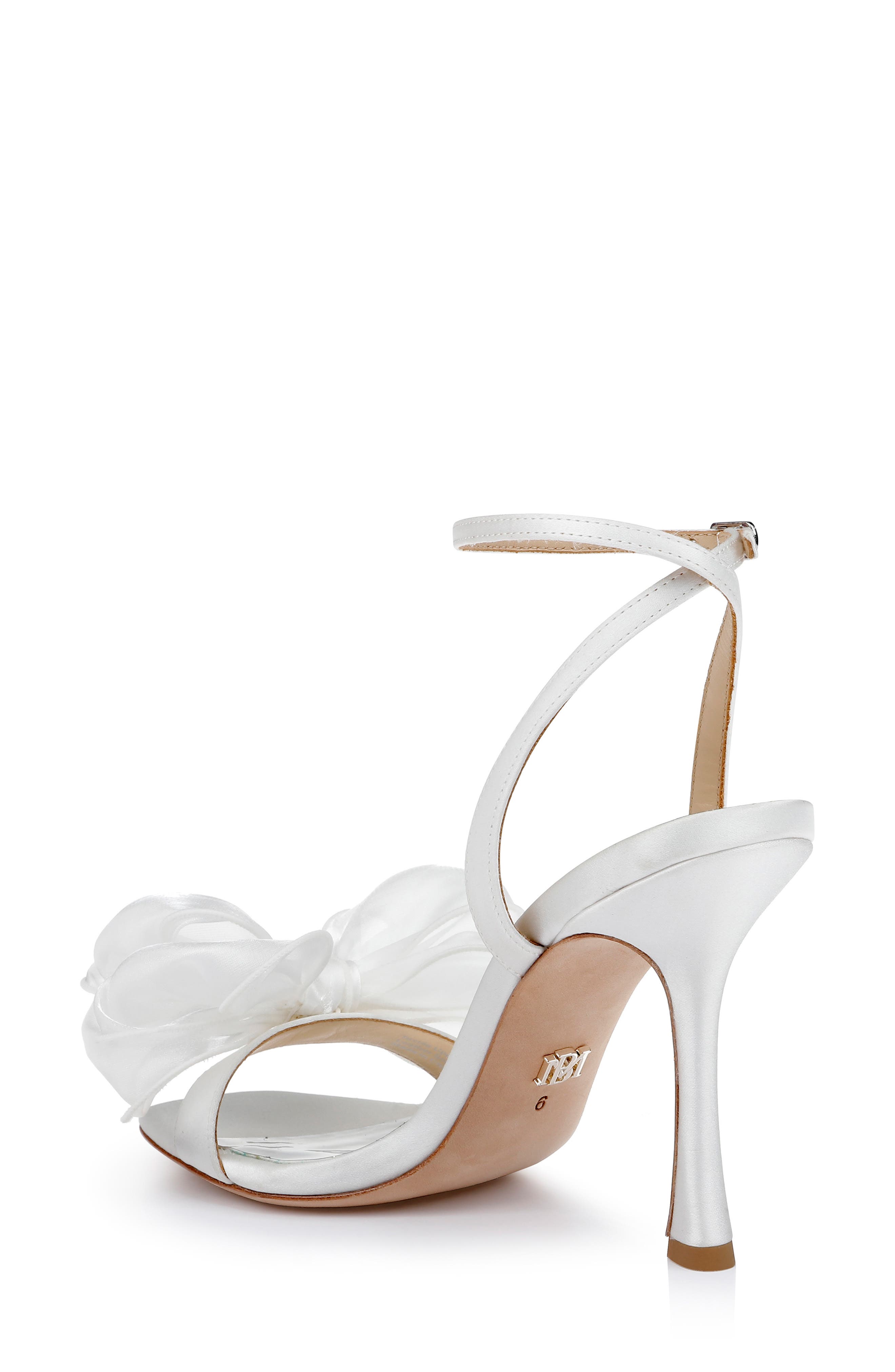 Nessie Mesh Bow Sandal, Alternate, color, WHITESATIN