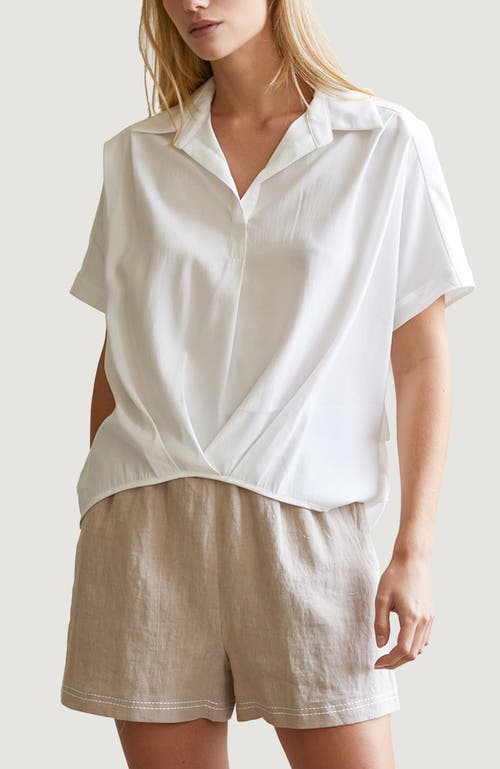 Crescent Surplice Blouse In White