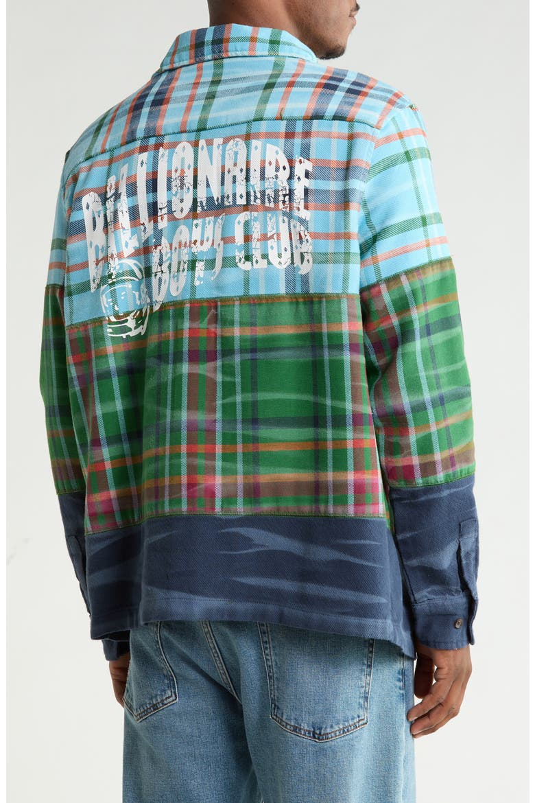Plaid Cotton Button-Up Shirt, Alternate, color, BALTIC SEA
