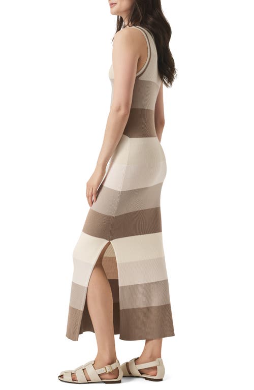 Splendid Katya Colorblock Stripe Sweater Midi Dress In Neutral Multi