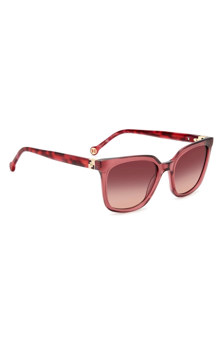 Carolina Herrera HER 0236/S 53mm Square Sunglasses, Alternate, color, Burgundy Red Havana