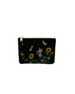 Fable England Sunflower Velvet Embroidered Pouch