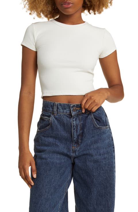 Compact Rib Crop Baby Tee (Regular & Plus)
