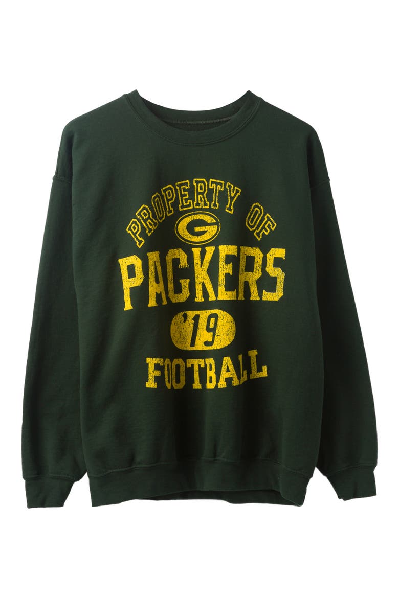 Green Bay Packers Property of Flea Market Crewneck Sweatshirt, Main, color, DARK GREEN