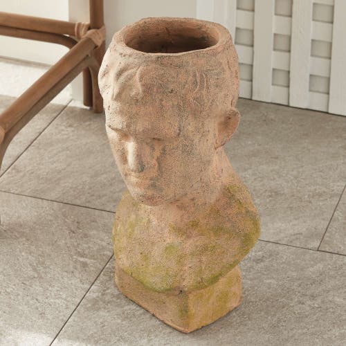 Napa Home & Garden Weathered Garden Male Bust Planter In Brown