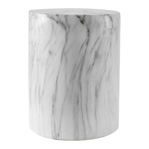 Jonathan Y Troy 16" Modern Minimalist Faux Marble Column Indoor/outdoor Accent Table In Black/white