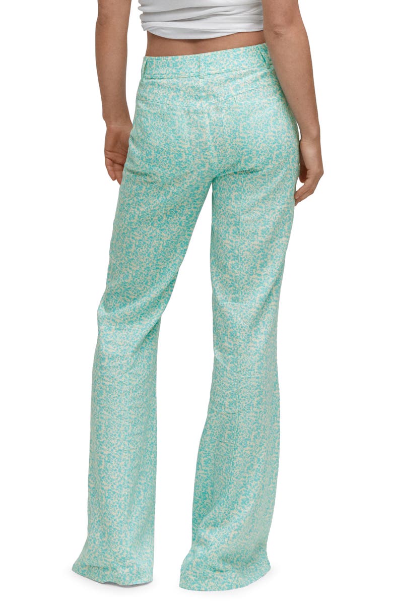 MANGO Floral Linen Blend Flare Pants, Alternate, color, 