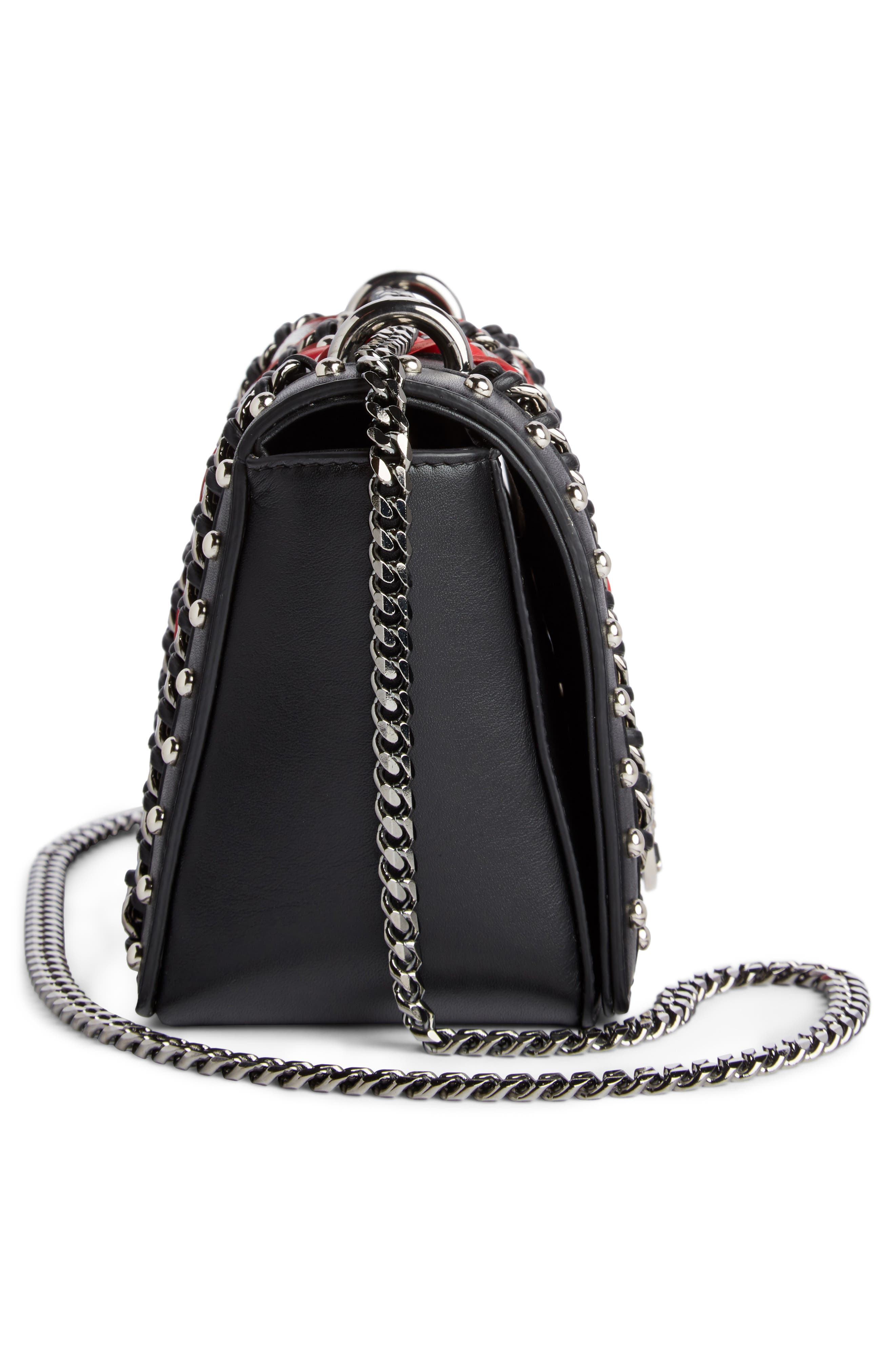 Balmain Baby Box Woven Leather Shoulder Bag, Alternate, color, 