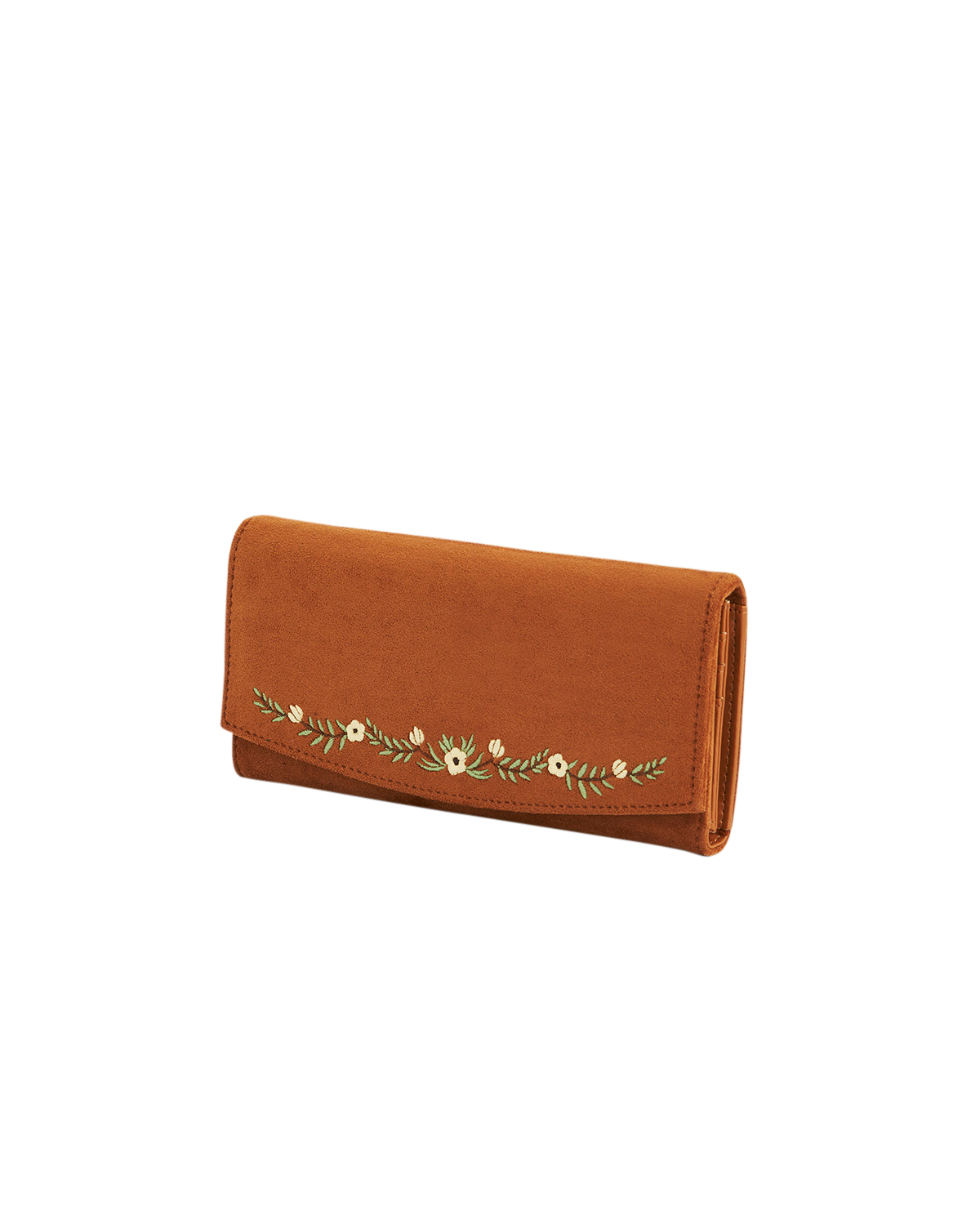 Floral Embroidered Purse Large, Alternate, color, Light/Pastel Brown