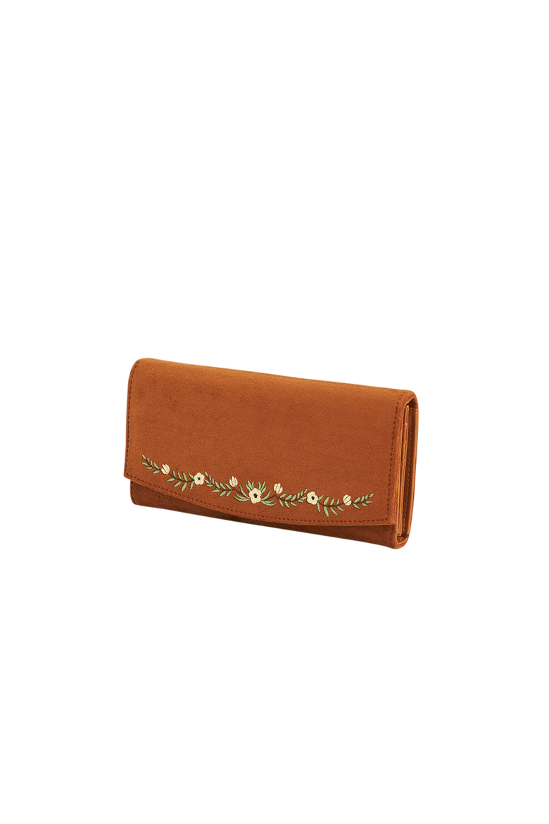 Floral Embroidered Purse Large, Alternate, color, Light/Pastel Brown
