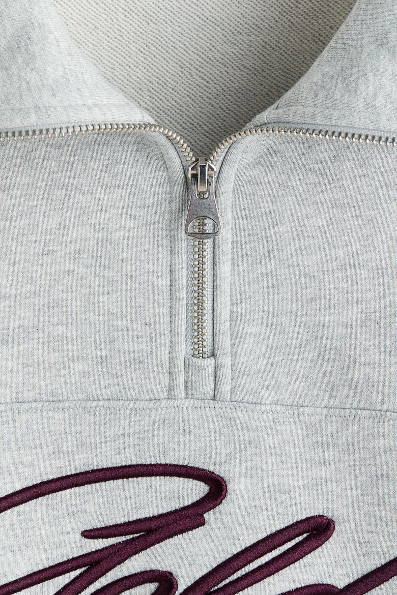 Relaxed Fit Zip-top Sweatshirt, Alternate, color, Gray melange/Golden