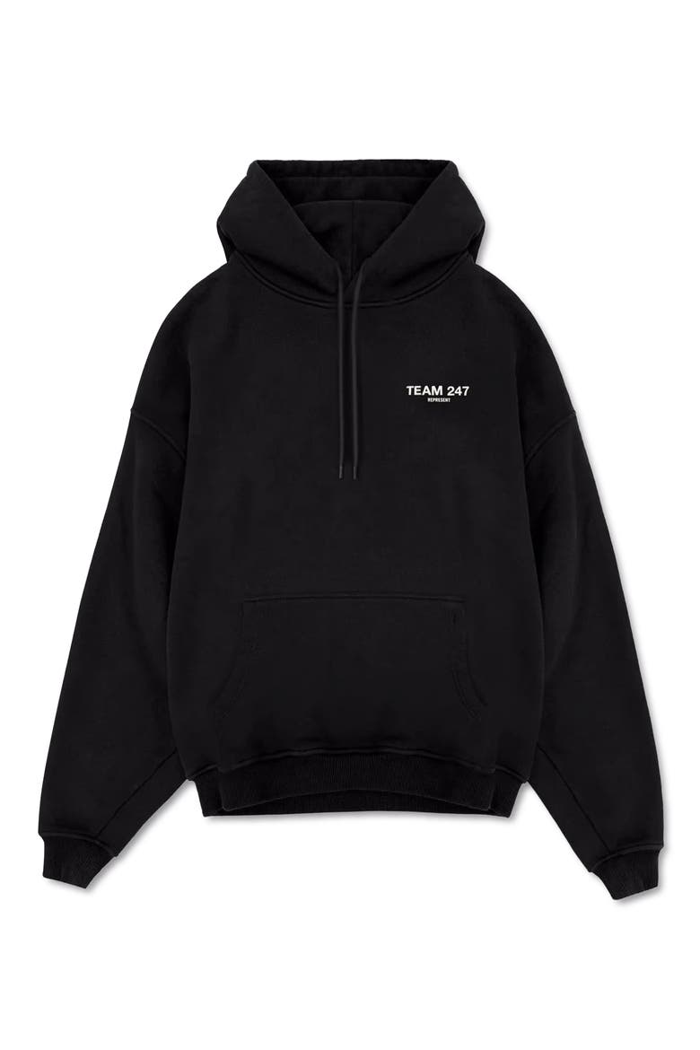Team 247 Oversize Graphic Hoodie, Alternate, color, JET BLACK