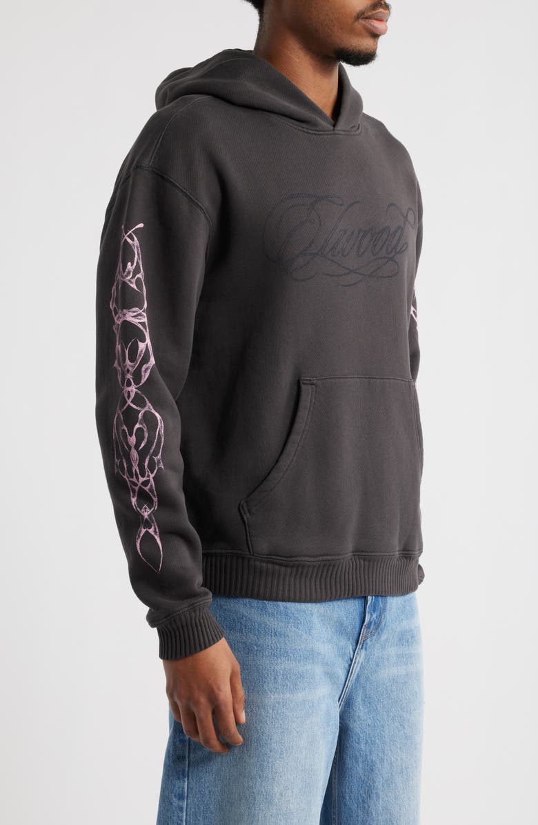 Elwood Line Work Graphic Hoodie, Alternate, color, Vintage Black