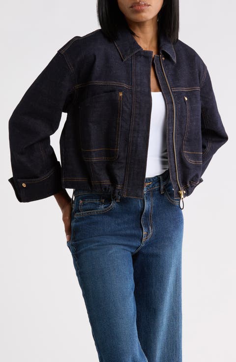 Utility Denim Bomber Jacket