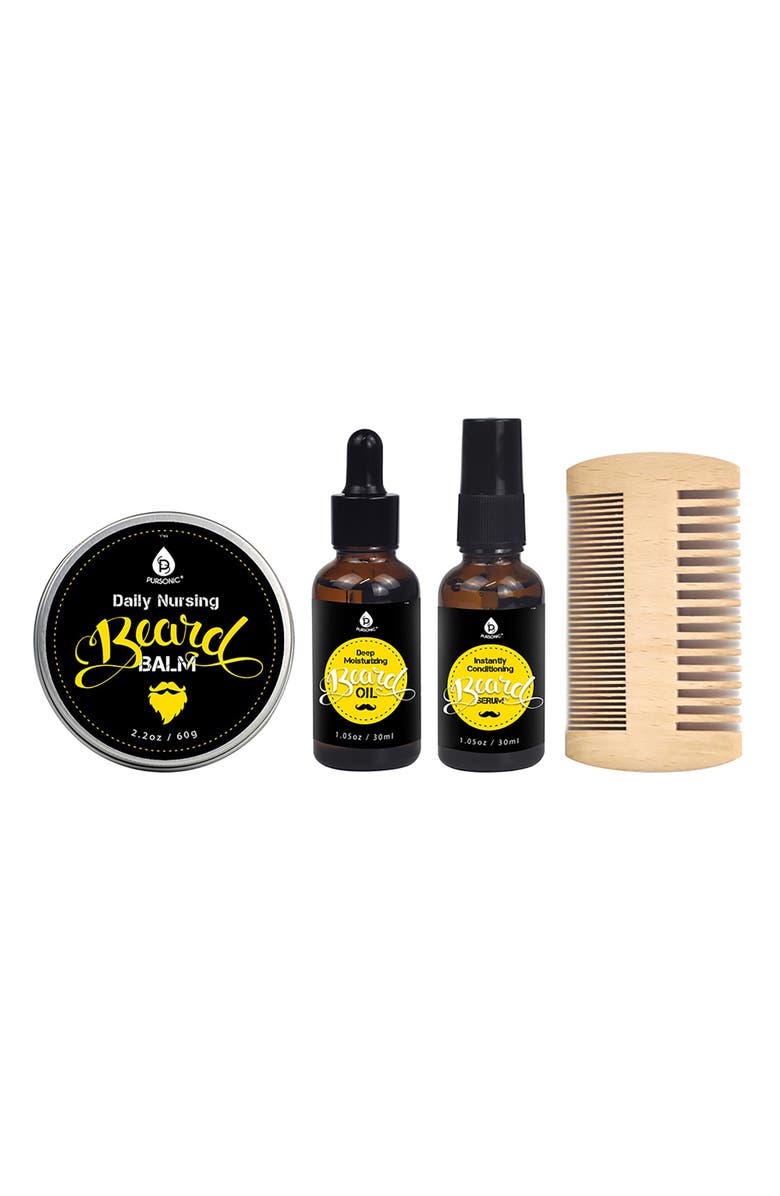 PURSONIC Ultimate Beard Care Kit Grooming Essentials for a Perfect Beard., Alternate, color, Multicolor