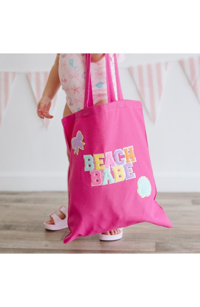 Sweet Wink Beach Babe Patch Tote, Alternate, color, Raspberry Pink