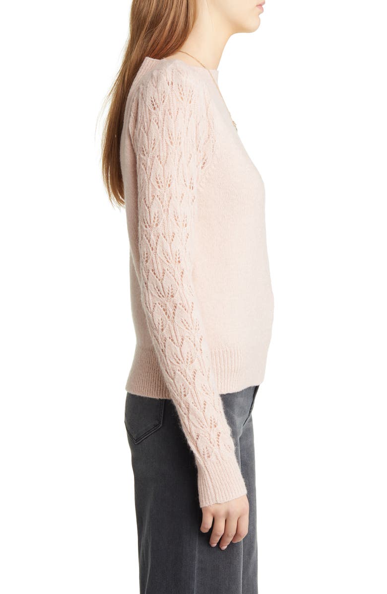 Treasure & Bond Pointelle Sleeve Sweater, Alternate, color, 