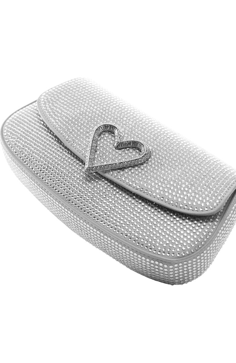 MANGO Crystal Heart Shoulder Bag, Alternate, color,