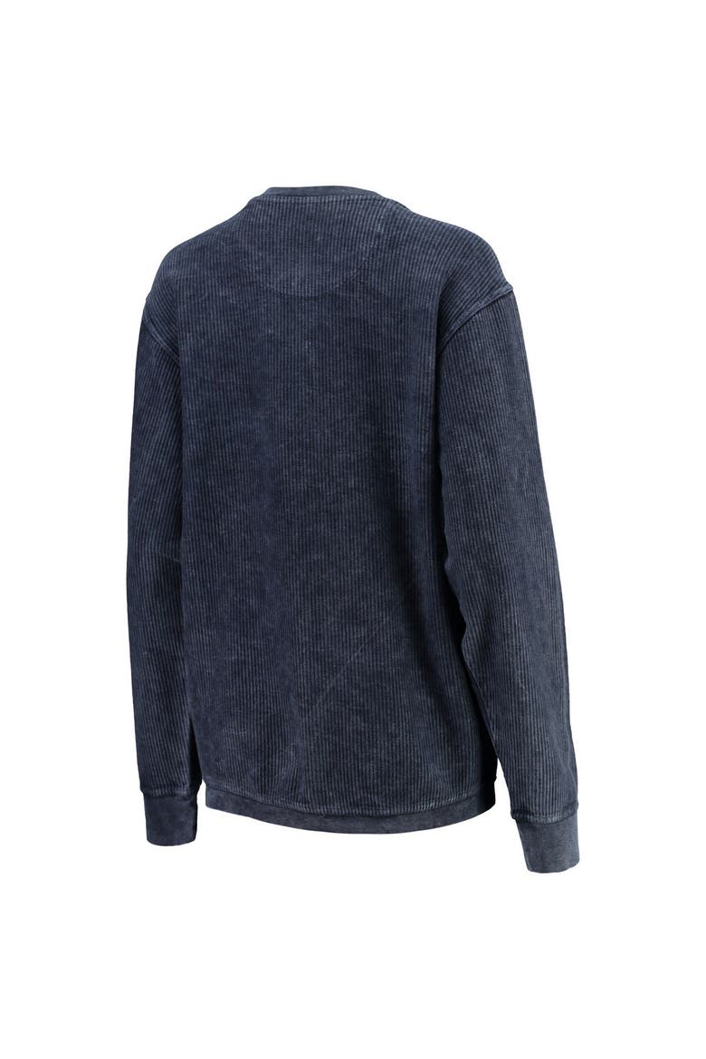 Women's Pressbox Navy Auburn Tigers Comfy Cord Vintage Wash Basic Arch Pullover Sweatshirt, Alternate, color, Navy
