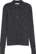 Stella McCartney Glitter Dot Wool Blend Polo Sweater