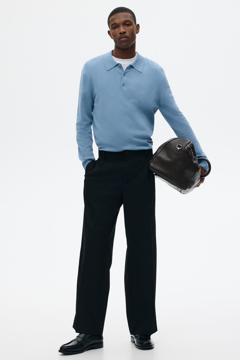 Regular Fit Fine-knit Polo Shirt, Alternate, color, Blue