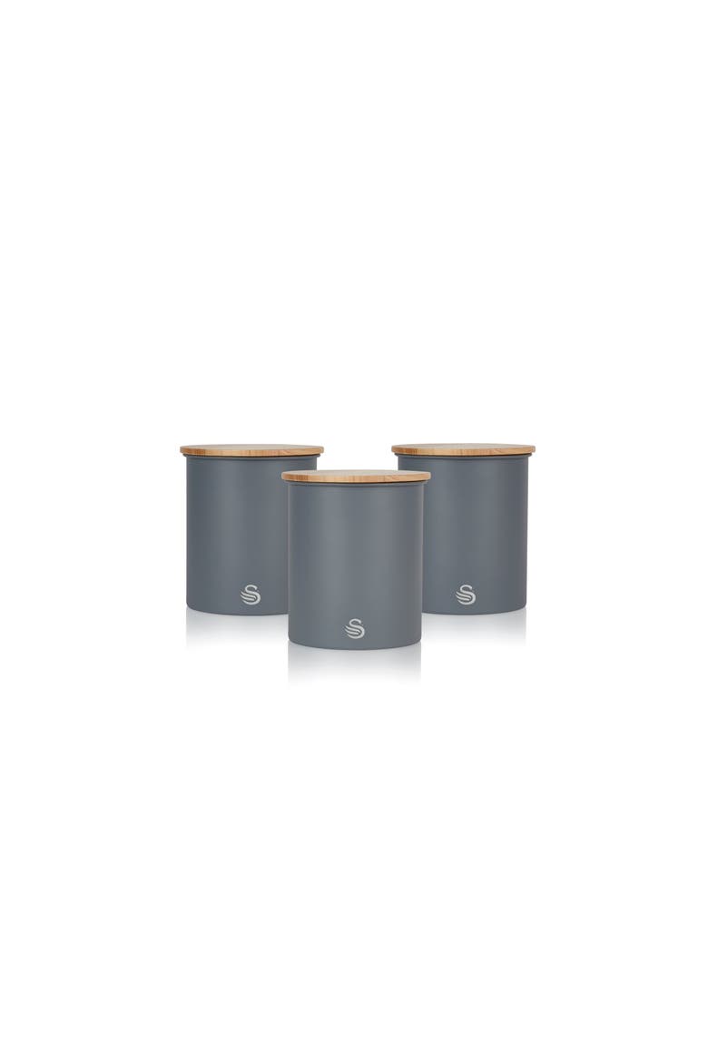 Nordic Set of 3 Cannisters, Main, color, Gray
