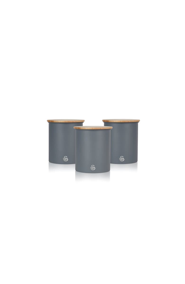 Swan Nordic Set of 3 Cannisters, Main, color, Gray