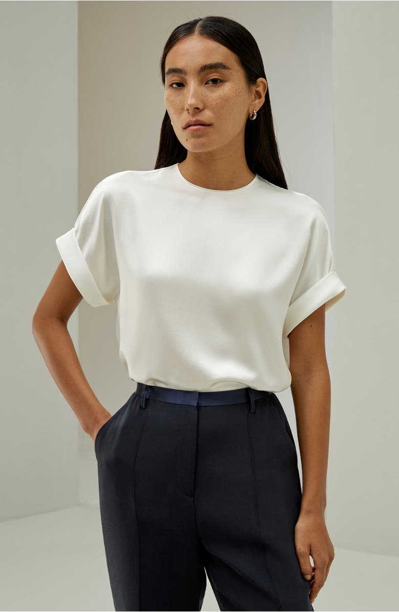 Lilysilk Women's Contemporary Oversized Silk Top, Alternate, color, Natural White