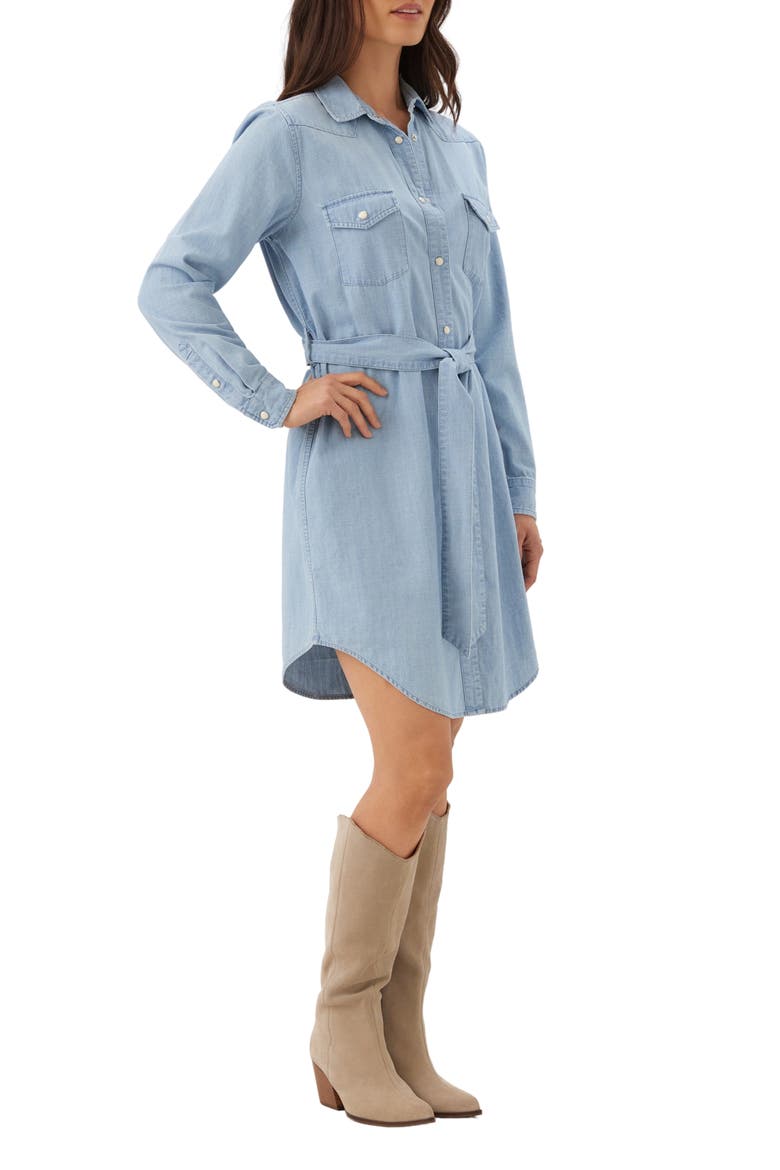 Western Belted Shirtdress, Alternate, color, DENIM