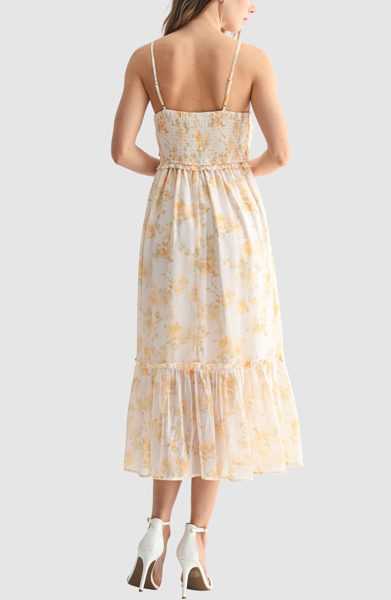 Lush Ruffle Midi Dress, Alternate, color, Yellow Floral