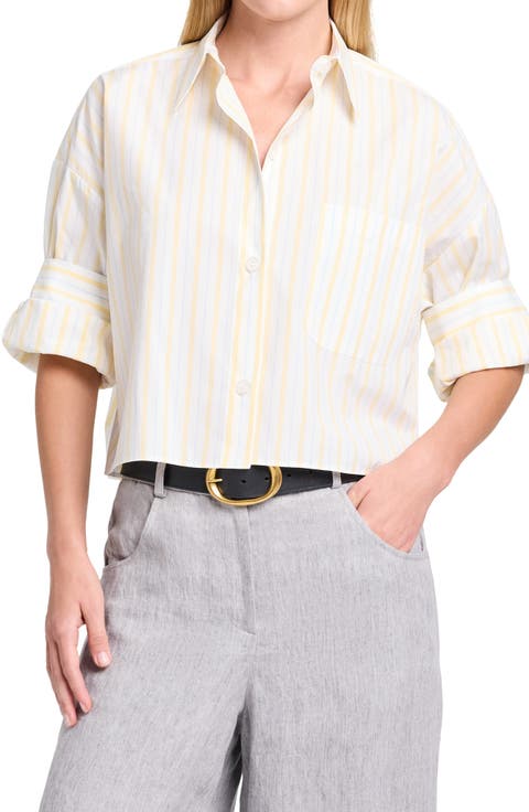 Next Ex Stripe Button Front Shirt