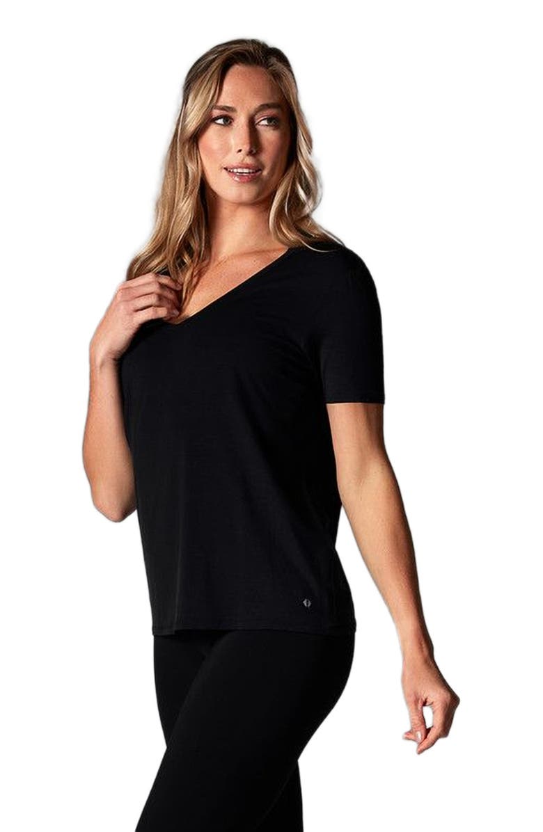 Tavi Everyday V-Neck Tee, Alternate, color, Ebony