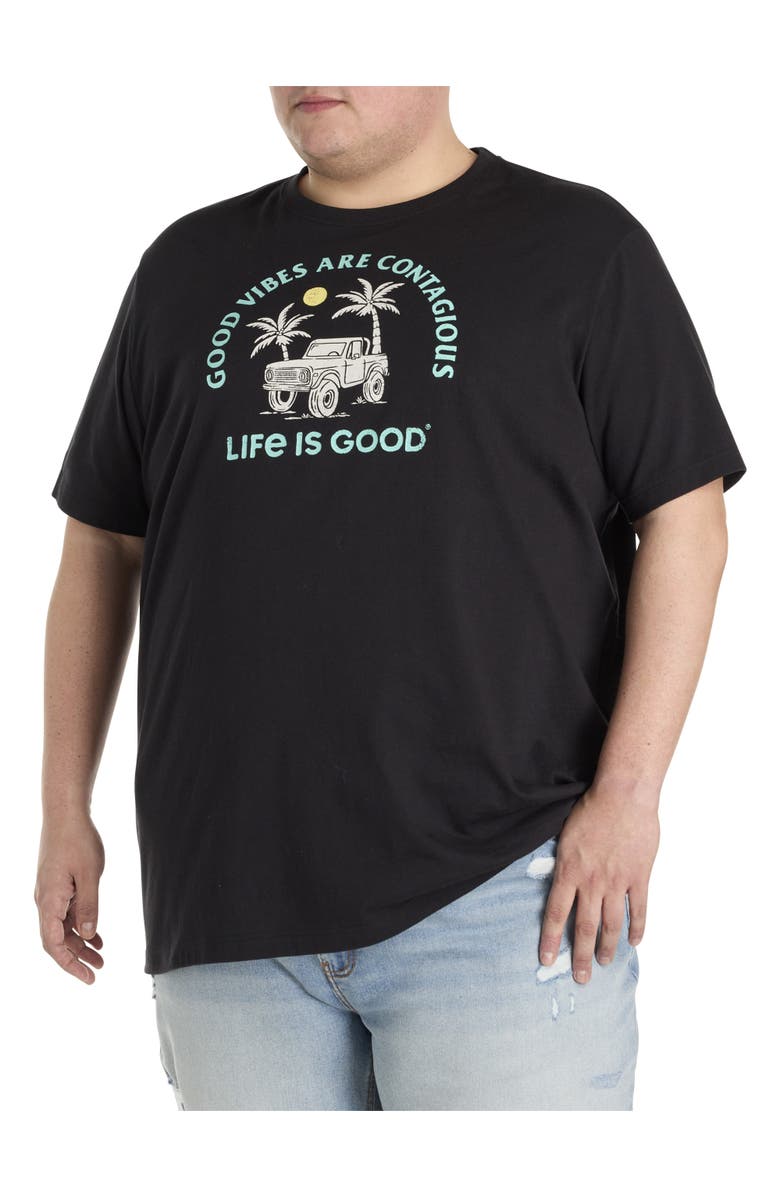 LIFE IS GOOD Big & Tall Good Vibes Graphic Tee, Main, color, Black