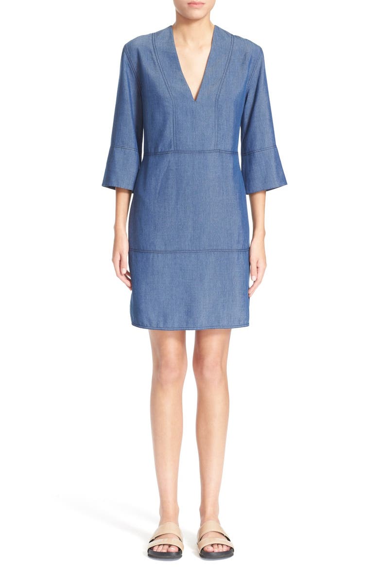 Chambray Shift Dress, Main, color, DARK CHAMBRAY