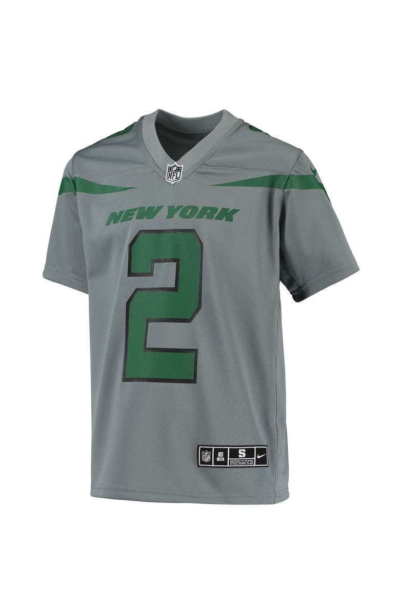 Nike Youth Nike Zach Wilson Gray New York Jets Inverted Team Game Jersey, Alternate, color, 