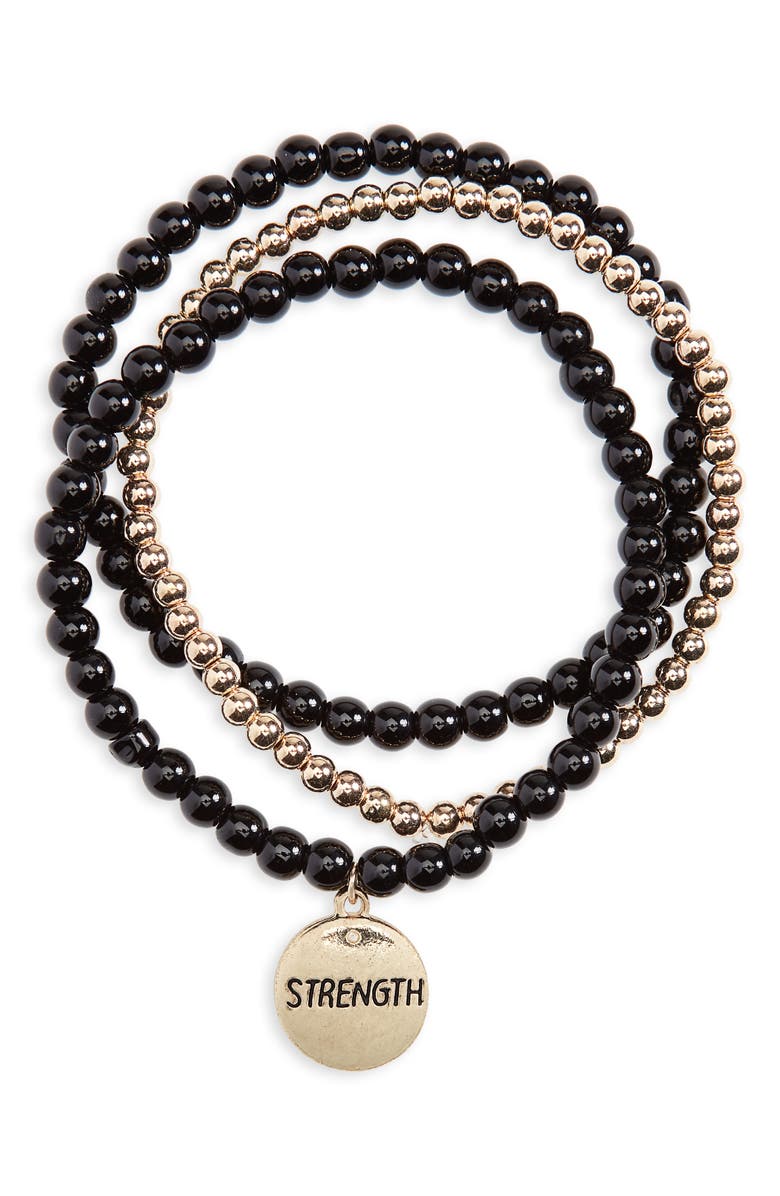 Nordstrom Set of 3 Beaded Stretch Bracelets, Alternate, color, 