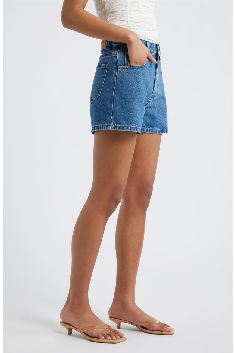 Tropicana High Waist Denim Shorts, Alternate, color, MID WASH