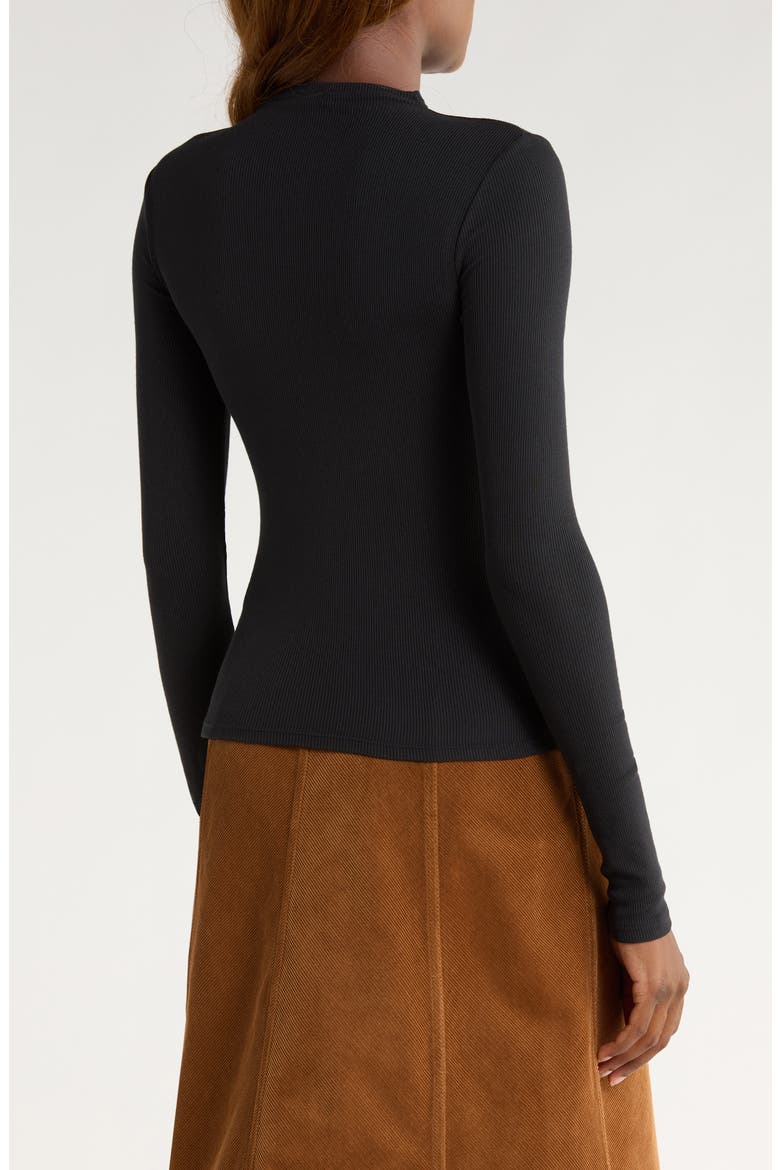 Henrietta Long Sleeve Rib Top, Alternate, color, BLACK