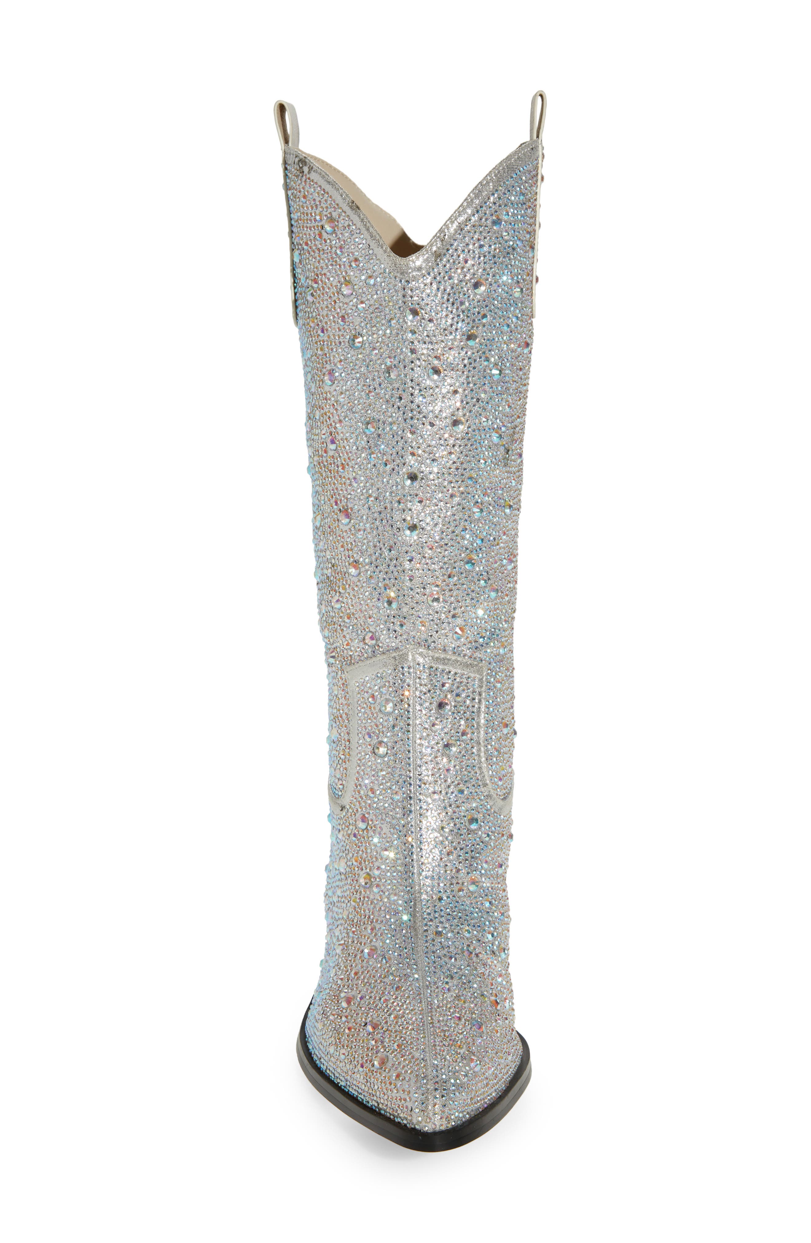 AZALEA WANG Boosts Crystal Western Boot, Alternate, color, 