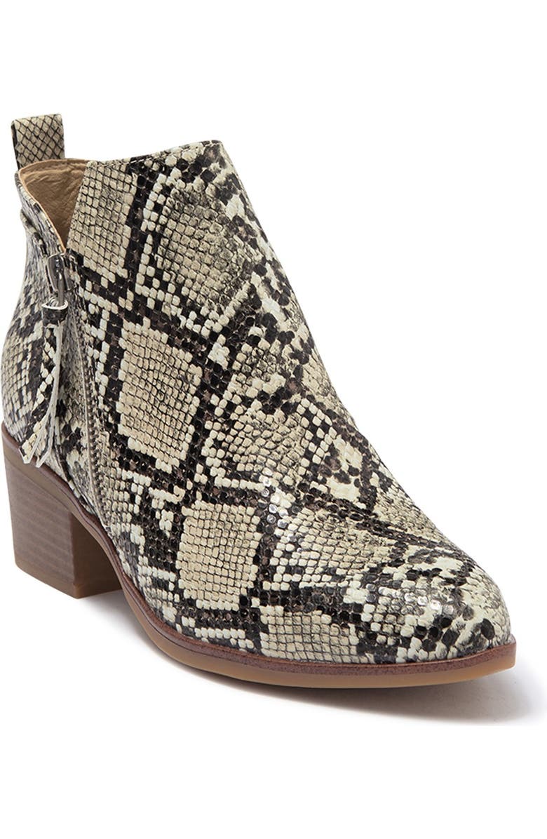 MIA Auden Snakeskin Printed Ankle Bootie, Alternate, color,