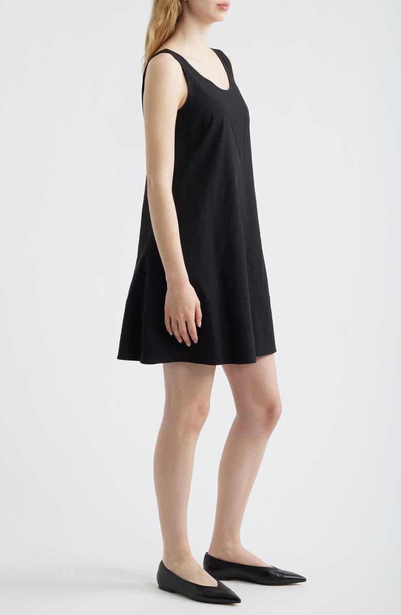 Theory Stretch Linen Blend Tank Dress, Alternate, color, Black