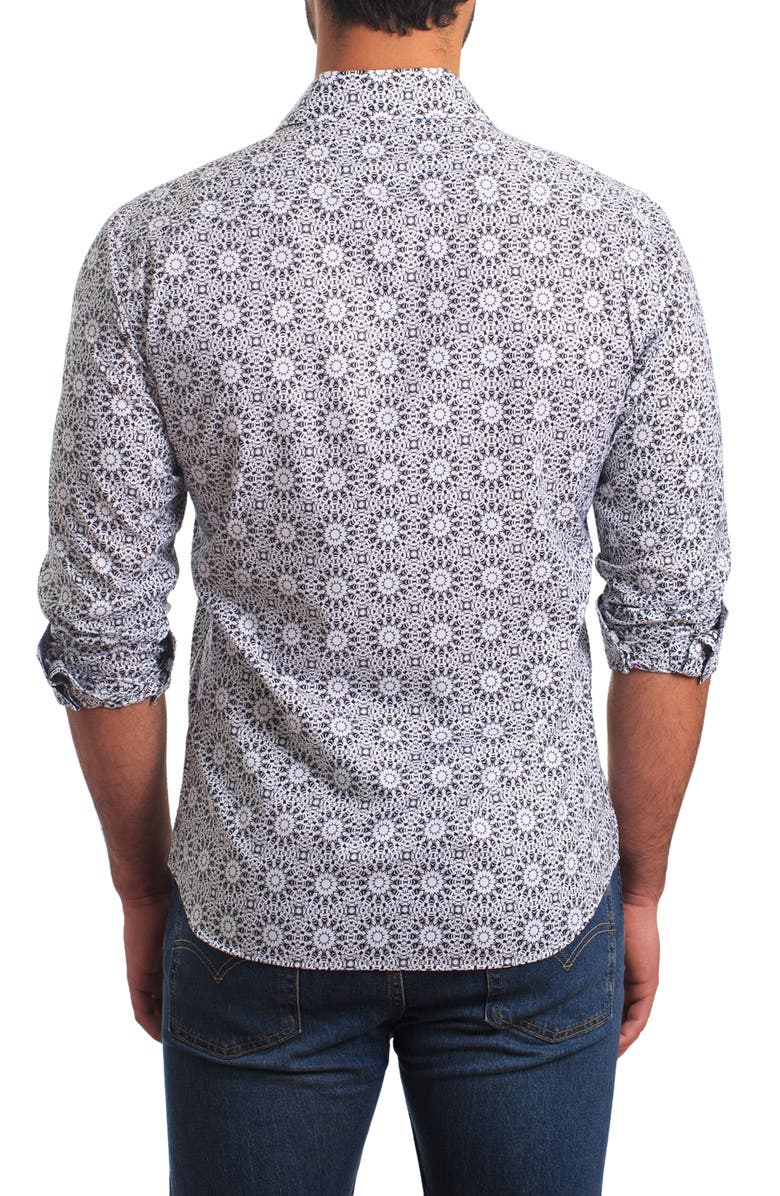 Jared Lang Trim Fit Floral Print Cotton Button-Up Shirt, Alternate, color, 