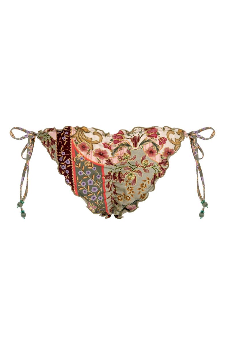 Agua Bendita Algeria Aura Lettuce Edge Bikini Bottoms, Alternate, color, Green Multi