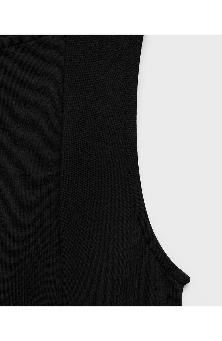 MANGO Seam Detail Sleeveless Peplum Top, Alternate, color, Black