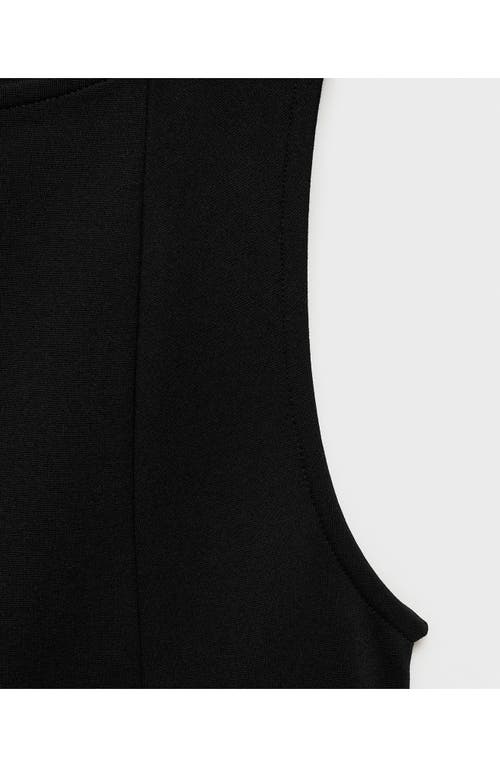 Mango Seam Detail Sleeveless Peplum Top In Black