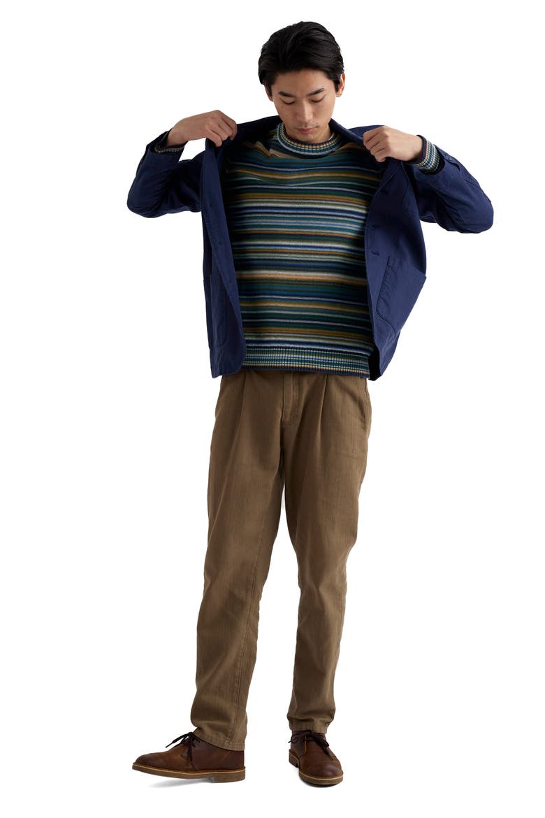 Trenale Stripe Organic Cotton Crewneck Sweater, Alternate, color, SOWN ATLANTIC