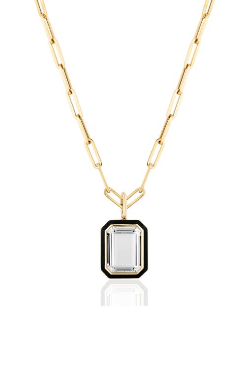 Goshwara Queen Emerald Cut Rock Crystal Pendant Necklace In Multi